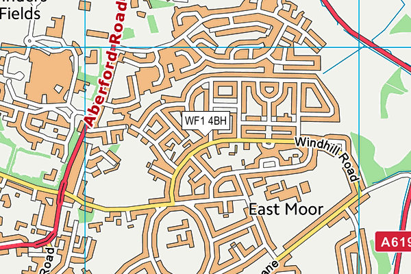 WF1 4BH map - OS VectorMap District (Ordnance Survey)