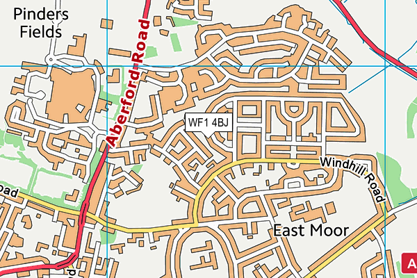 WF1 4BJ map - OS VectorMap District (Ordnance Survey)