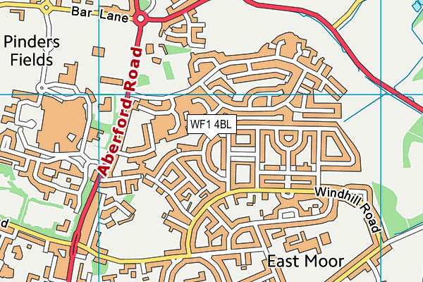 WF1 4BL map - OS VectorMap District (Ordnance Survey)