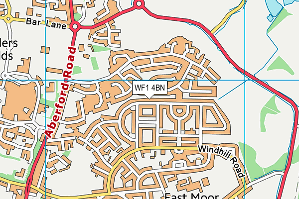 WF1 4BN map - OS VectorMap District (Ordnance Survey)