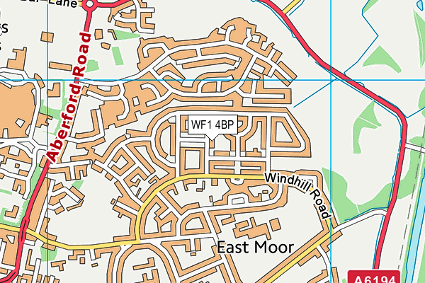 WF1 4BP map - OS VectorMap District (Ordnance Survey)