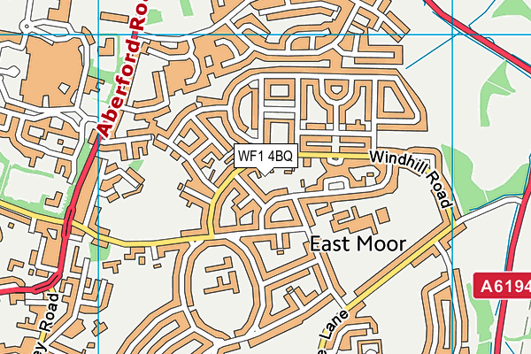 WF1 4BQ map - OS VectorMap District (Ordnance Survey)