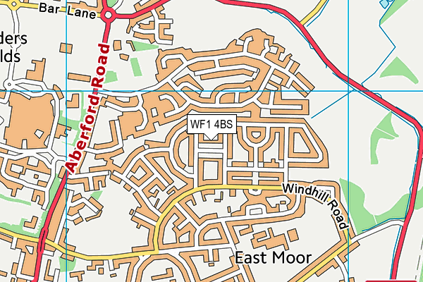 WF1 4BS map - OS VectorMap District (Ordnance Survey)