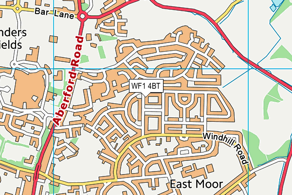WF1 4BT map - OS VectorMap District (Ordnance Survey)