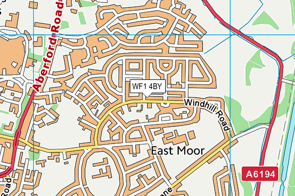 WF1 4BY map - OS VectorMap District (Ordnance Survey)