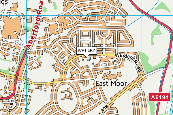 WF1 4BZ map - OS VectorMap District (Ordnance Survey)