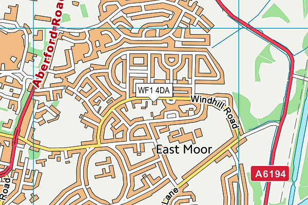 WF1 4DA map - OS VectorMap District (Ordnance Survey)