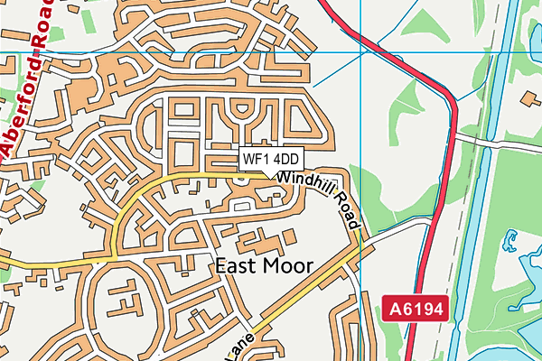 WF1 4DD map - OS VectorMap District (Ordnance Survey)