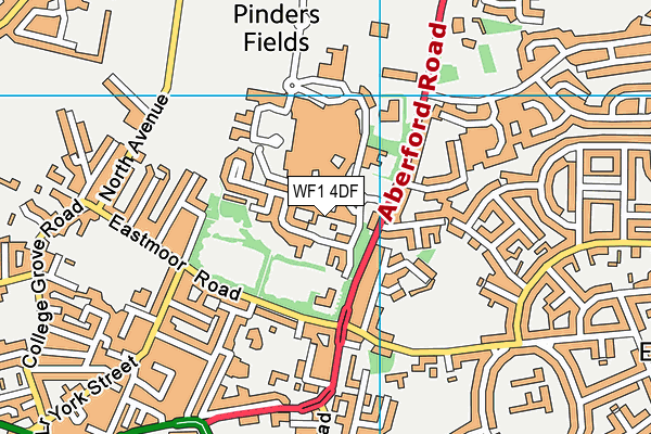 WF1 4DF map - OS VectorMap District (Ordnance Survey)