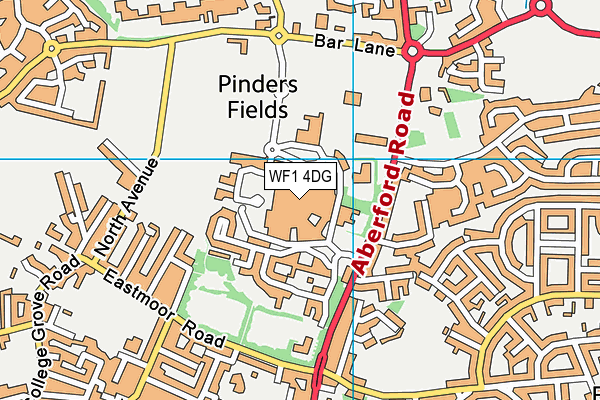Pinderfields General Hospital map (WF1 4DG) - OS VectorMap District (Ordnance Survey)