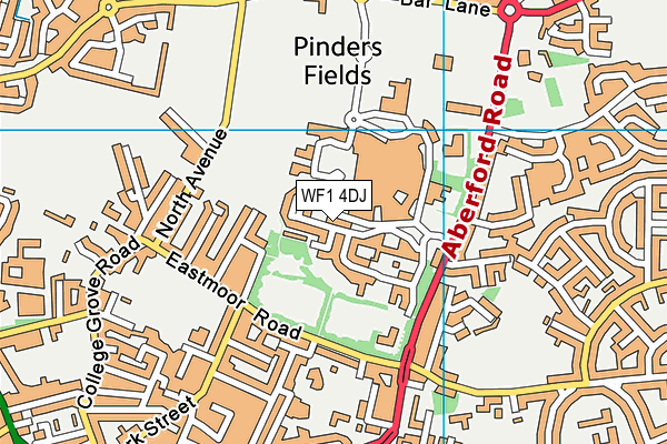 WF1 4DJ map - OS VectorMap District (Ordnance Survey)