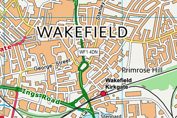 WF1 4DN map - OS VectorMap District (Ordnance Survey)