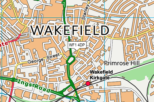 WF1 4DP map - OS VectorMap District (Ordnance Survey)