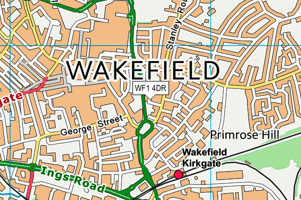 WF1 4DR map - OS VectorMap District (Ordnance Survey)