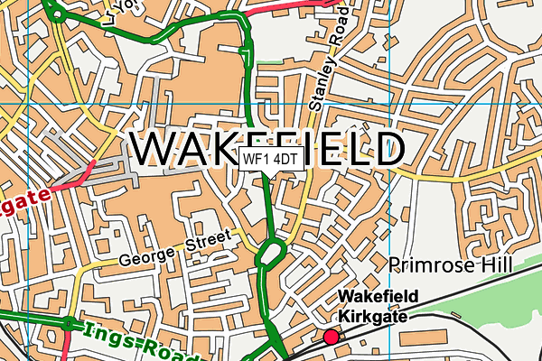 WF1 4DT map - OS VectorMap District (Ordnance Survey)