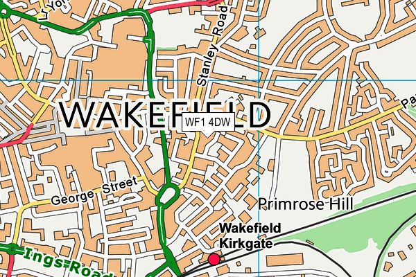 WF1 4DW map - OS VectorMap District (Ordnance Survey)