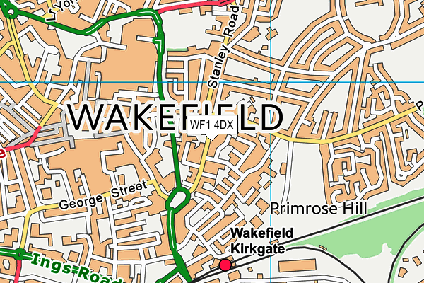 WF1 4DX map - OS VectorMap District (Ordnance Survey)