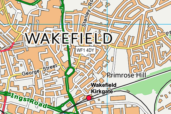 WF1 4DY map - OS VectorMap District (Ordnance Survey)