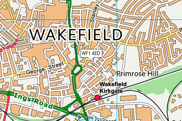 WF1 4ED map - OS VectorMap District (Ordnance Survey)