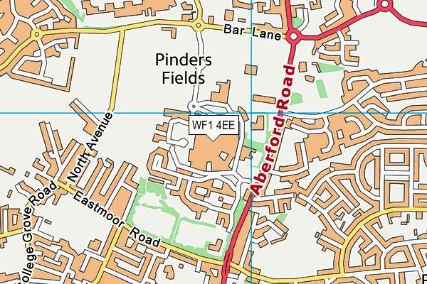 WF1 4EE map - OS VectorMap District (Ordnance Survey)