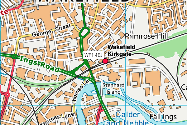 WF1 4EJ map - OS VectorMap District (Ordnance Survey)