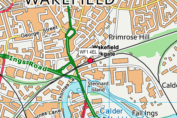 WF1 4EL map - OS VectorMap District (Ordnance Survey)