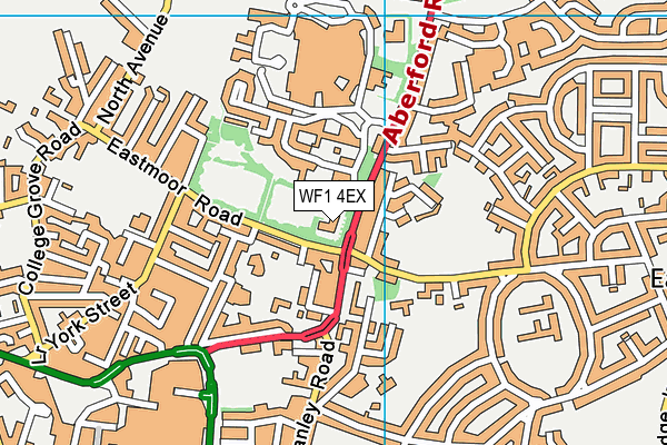 WF1 4EX map - OS VectorMap District (Ordnance Survey)