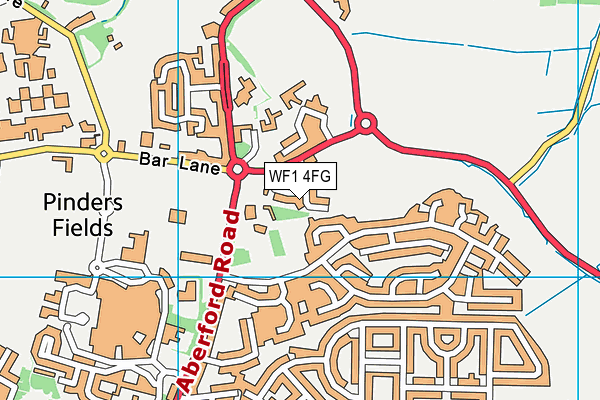 WF1 4FG map - OS VectorMap District (Ordnance Survey)