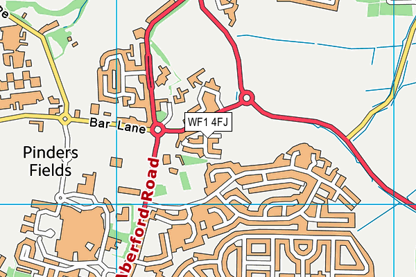 WF1 4FJ map - OS VectorMap District (Ordnance Survey)