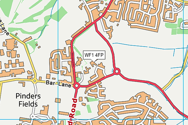 WF1 4FP map - OS VectorMap District (Ordnance Survey)