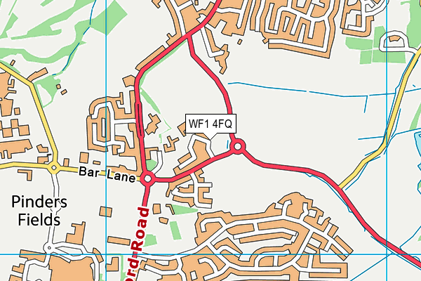 WF1 4FQ map - OS VectorMap District (Ordnance Survey)