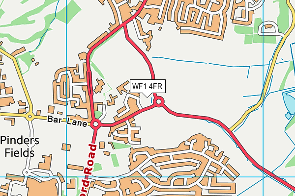 WF1 4FR map - OS VectorMap District (Ordnance Survey)