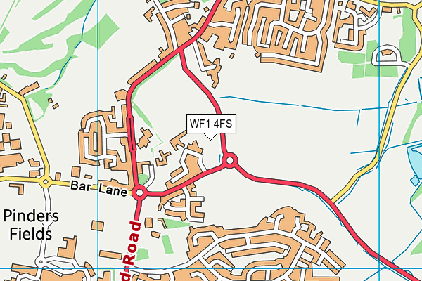WF1 4FS map - OS VectorMap District (Ordnance Survey)