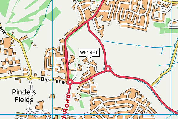 WF1 4FT map - OS VectorMap District (Ordnance Survey)