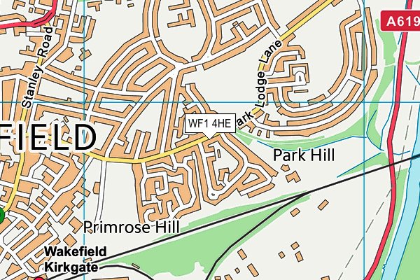 WF1 4HE map - OS VectorMap District (Ordnance Survey)