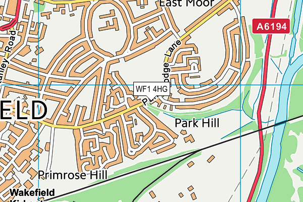 WF1 4HG map - OS VectorMap District (Ordnance Survey)