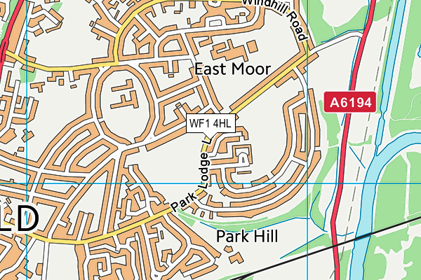 WF1 4HL map - OS VectorMap District (Ordnance Survey)