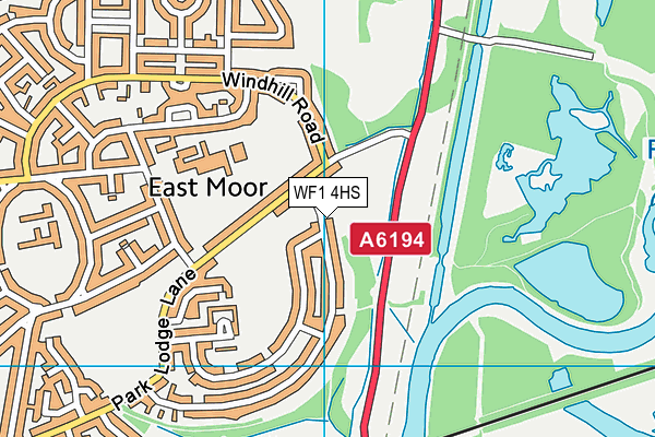 WF1 4HS map - OS VectorMap District (Ordnance Survey)