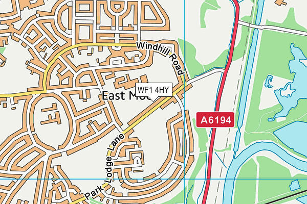 WF1 4HY map - OS VectorMap District (Ordnance Survey)