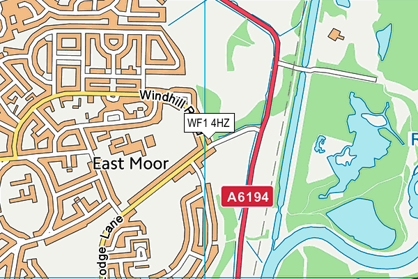 WF1 4HZ map - OS VectorMap District (Ordnance Survey)