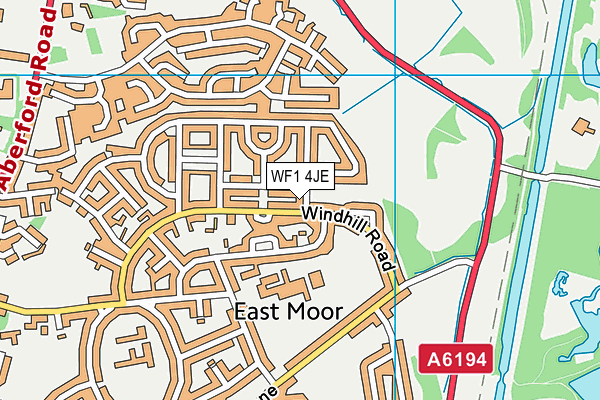 WF1 4JE map - OS VectorMap District (Ordnance Survey)