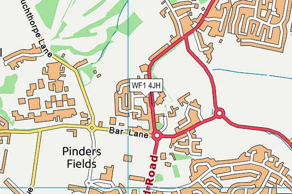 WF1 4JH map - OS VectorMap District (Ordnance Survey)