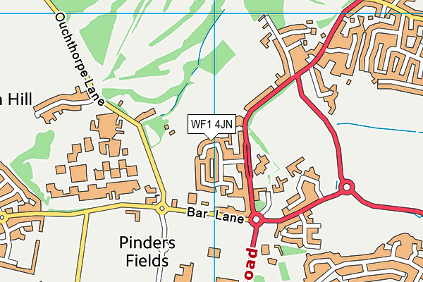 WF1 4JN map - OS VectorMap District (Ordnance Survey)