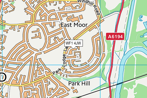 WF1 4JW map - OS VectorMap District (Ordnance Survey)