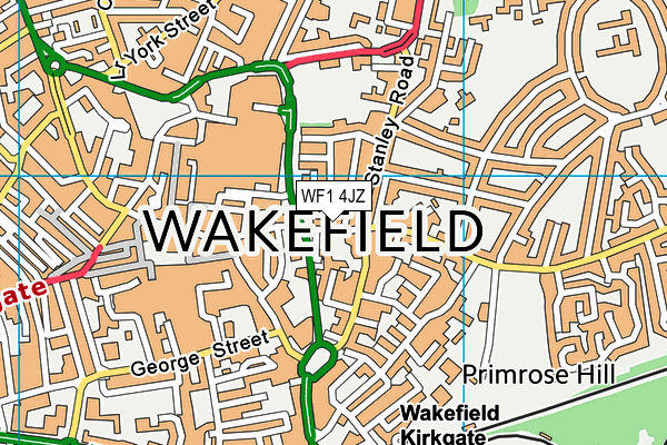 WF1 4JZ map - OS VectorMap District (Ordnance Survey)