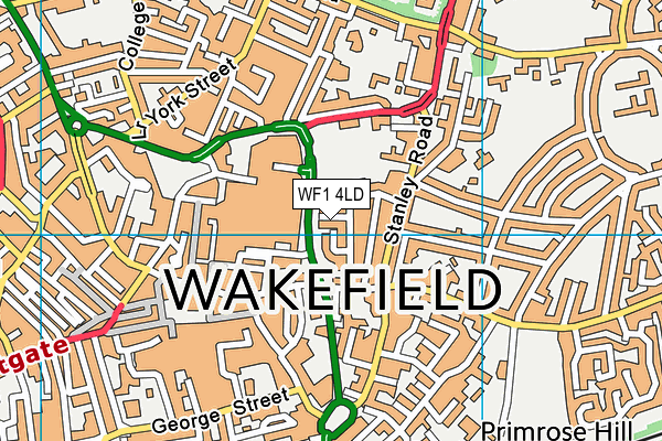 WF1 4LD map - OS VectorMap District (Ordnance Survey)