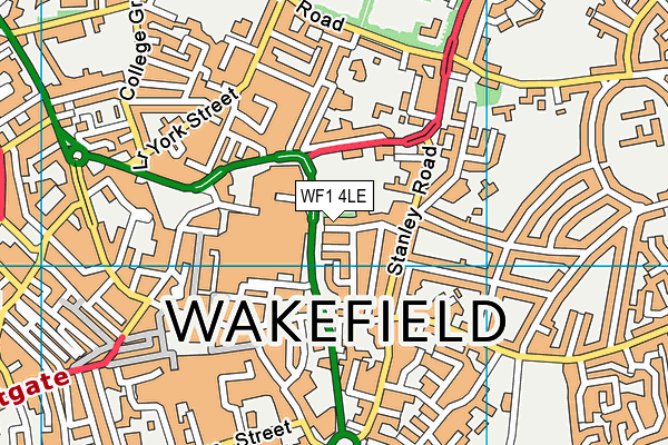 WF1 4LE map - OS VectorMap District (Ordnance Survey)