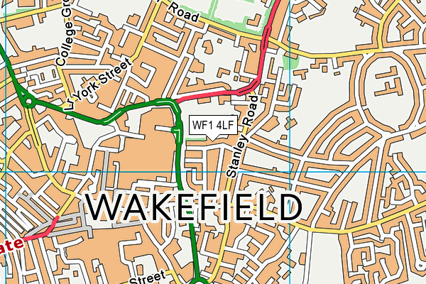 WF1 4LF map - OS VectorMap District (Ordnance Survey)