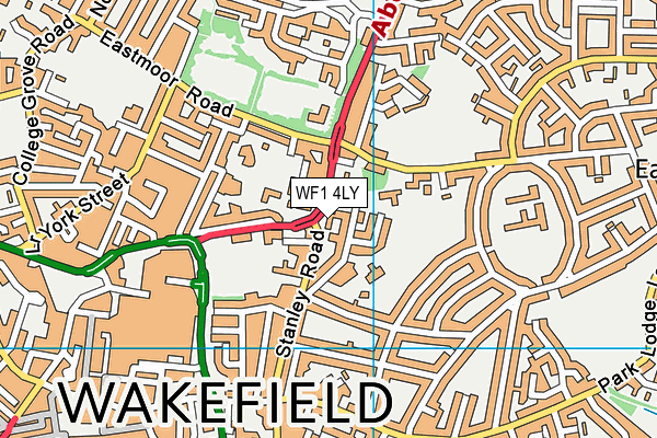 WF1 4LY map - OS VectorMap District (Ordnance Survey)