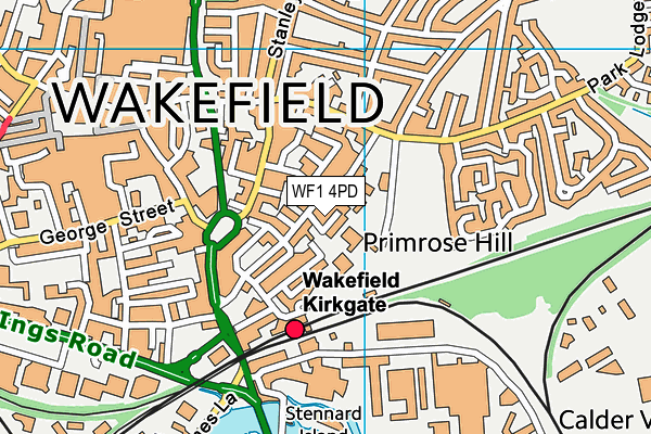 WF1 4PD map - OS VectorMap District (Ordnance Survey)